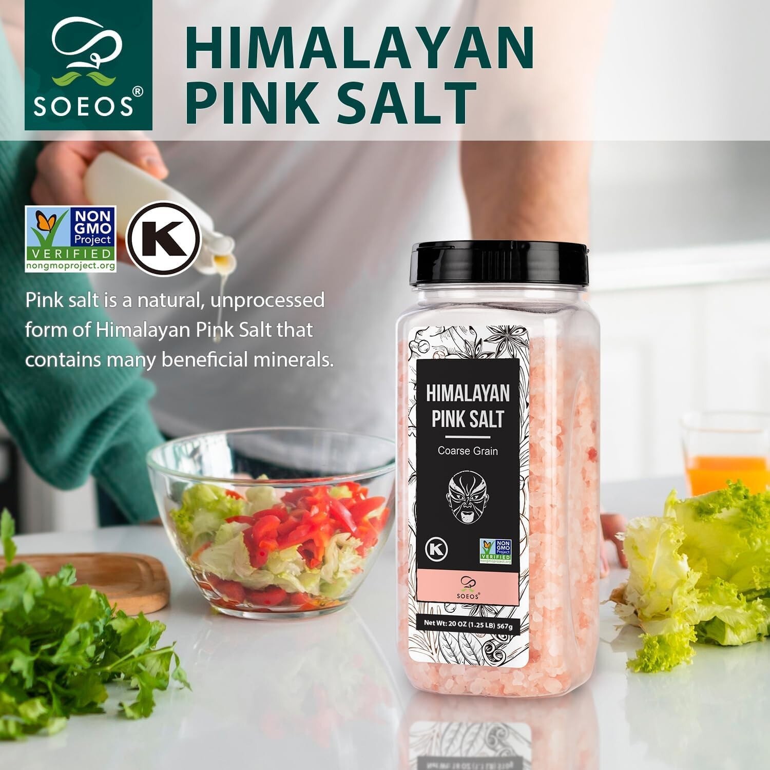 Himalayan Salt – Coarse Grain, 20 Oz, Himalayan Pink Salt, Pure Rock Salt for Gr