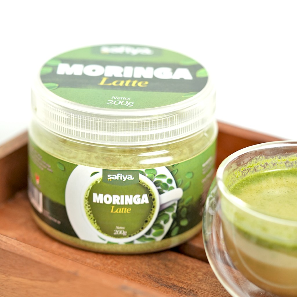 Moringa Latte Powder 200g Creamy Leaf Blend Drink Mix for Warm Cups
