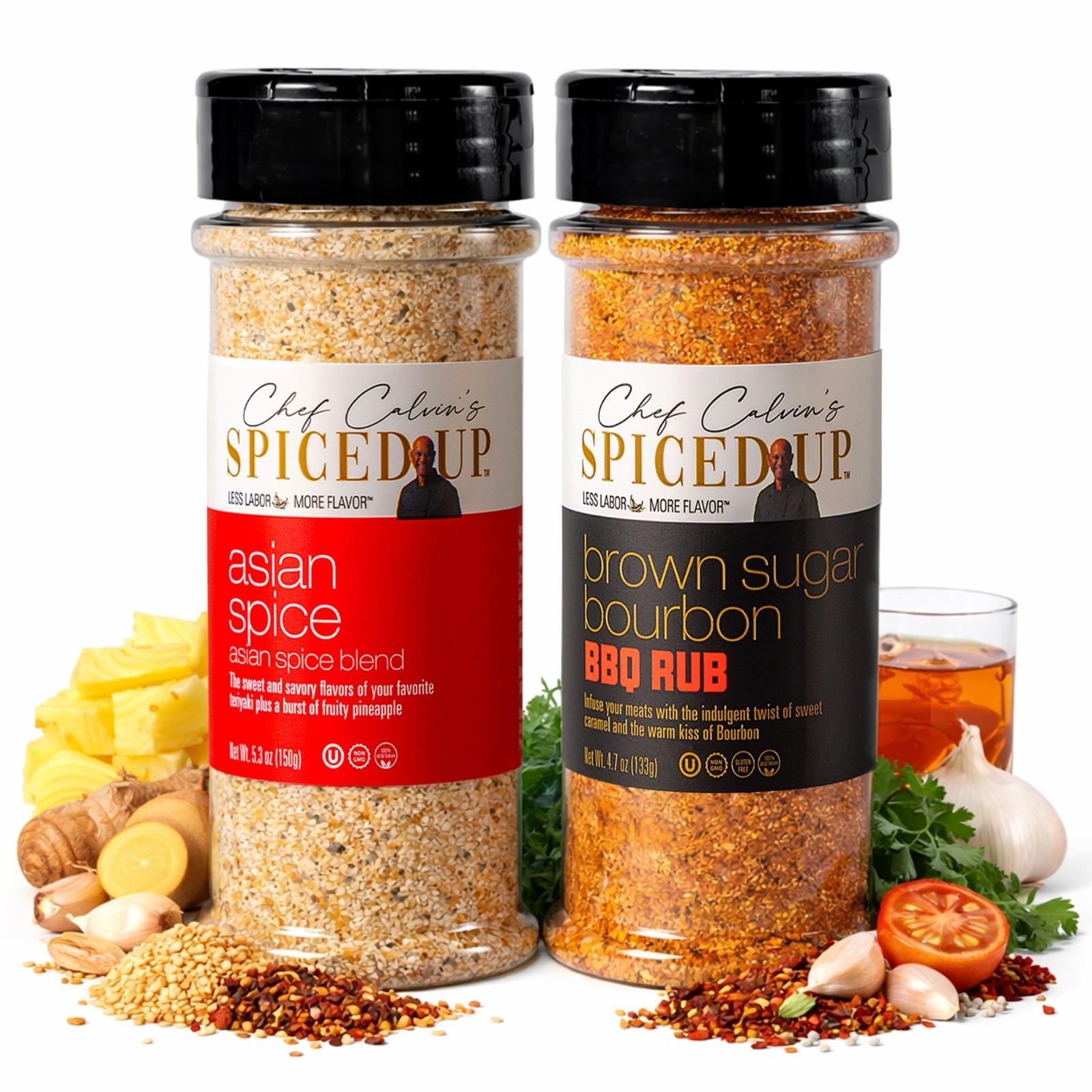 Brown Sugar Bourbon & Asian BBQ Seasoning for Cooking & Grilling Combo Pack