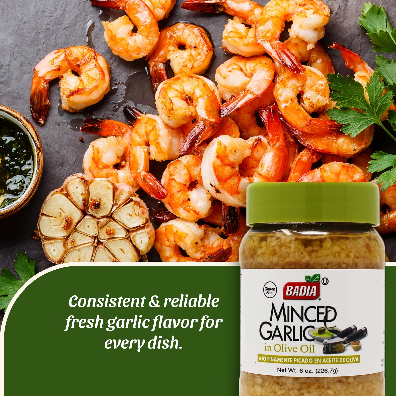 Minced Garlic 8 oz Fresh Flavor for Cooking and Seasoning Dishes