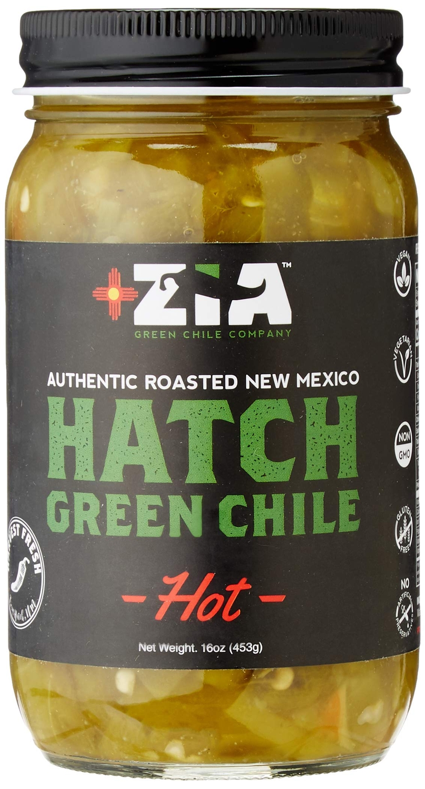 Hatch Green Chile Peppers 1 Pound Flame Roasted Diced Gluten Free Spicy Flavor