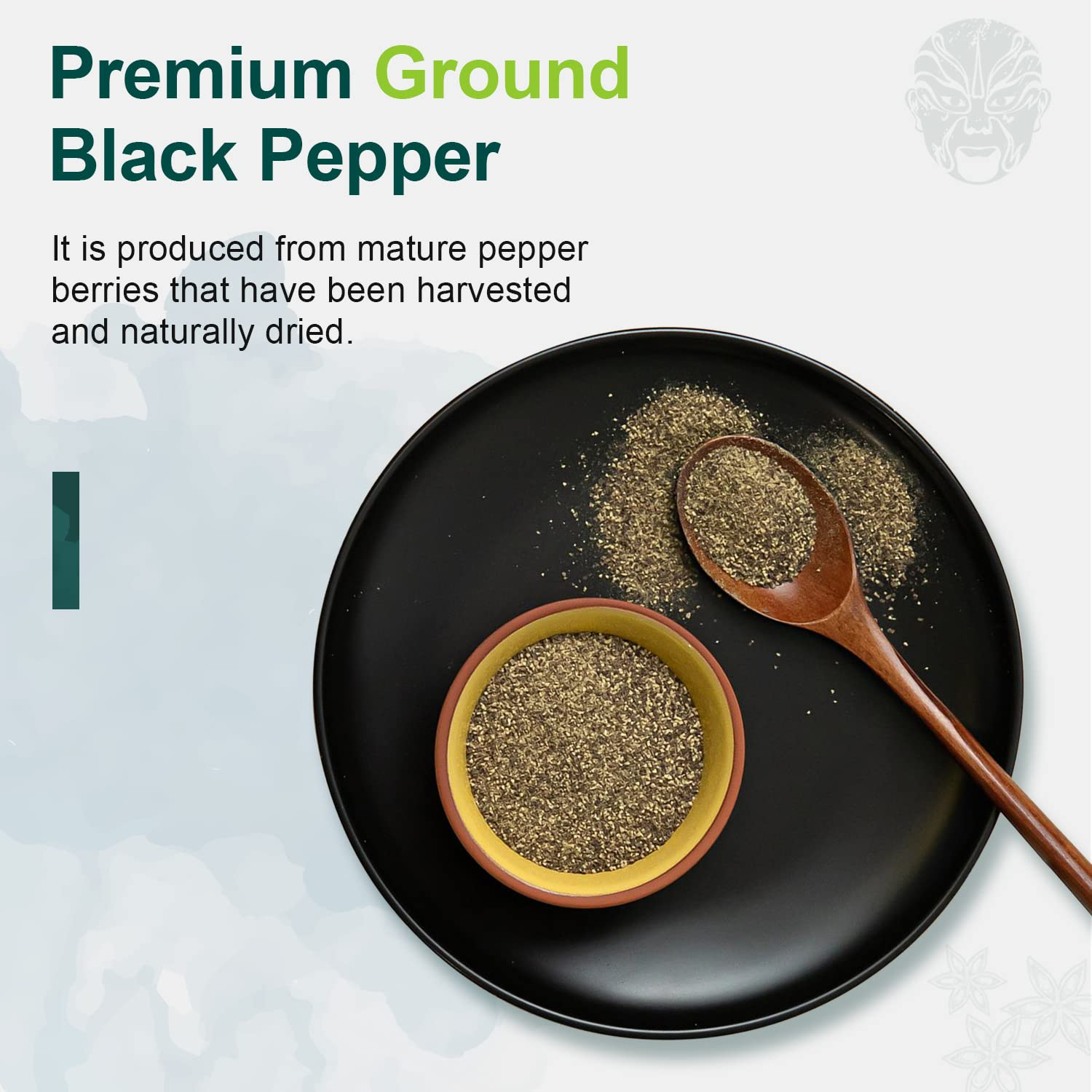 Soeos Table Ground Black Pepper, 18 Oz (510G) Non-Gmo, Freshly Peppercorn Powder