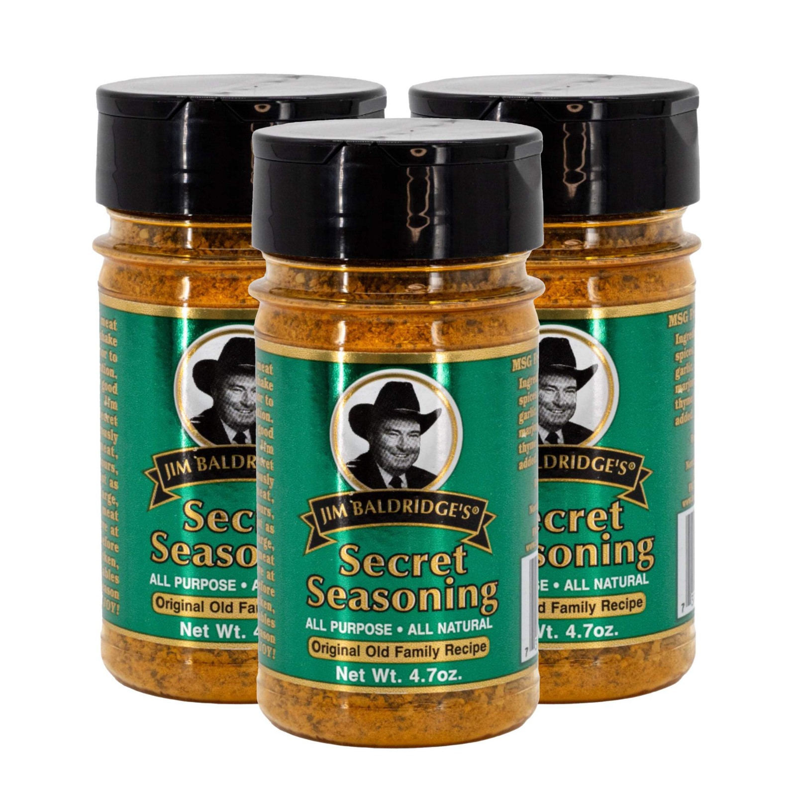 Jim Baldridge Secret Seasoning | Pack of 3 | 4.7 oz | Gluten Free | Baldridge Fo