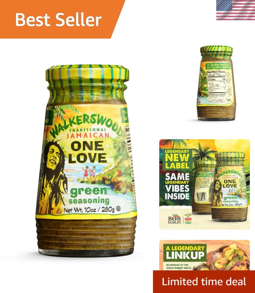 Gourmet Jamaican Green Seasoning Mix & Blenda, 10 oz – Authentic & Rich Flavor
