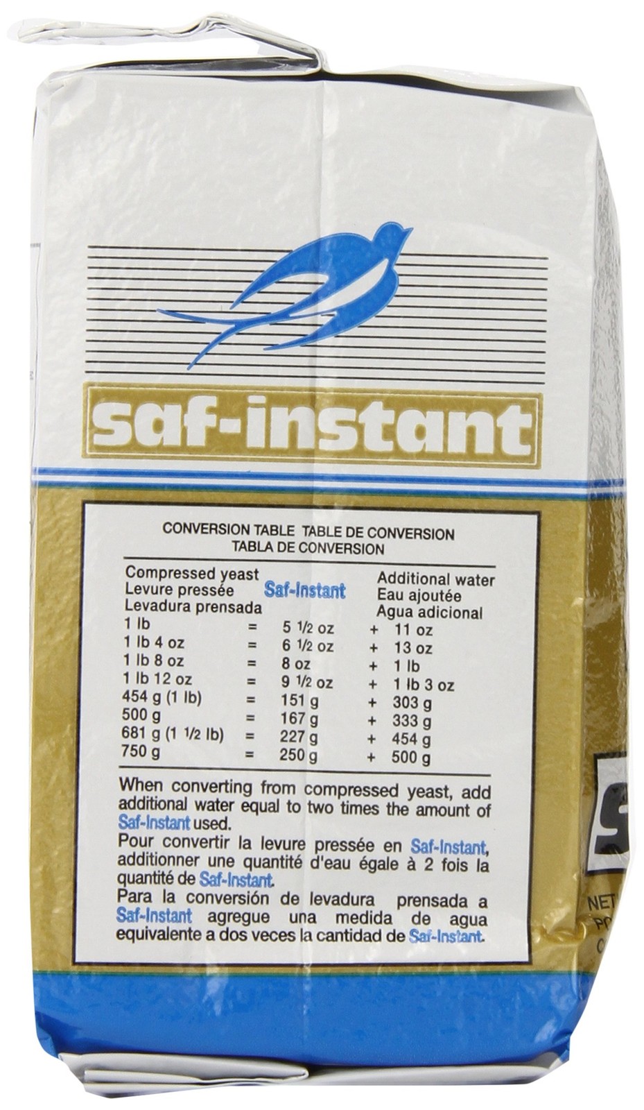 Saf Instant Gold Yeast 1 Pound Pack for Sweet Dough High Sugar Content Baking