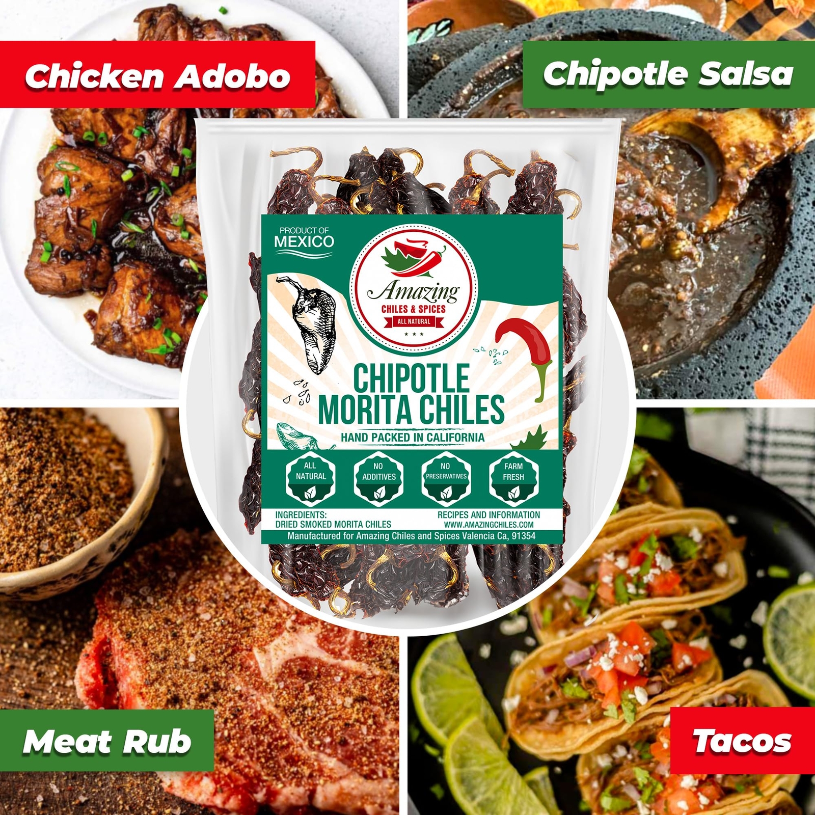 Dried Chipotle Morita Chile Peppers 4 oz – Robust Smokey Flavor Use For Mexic…