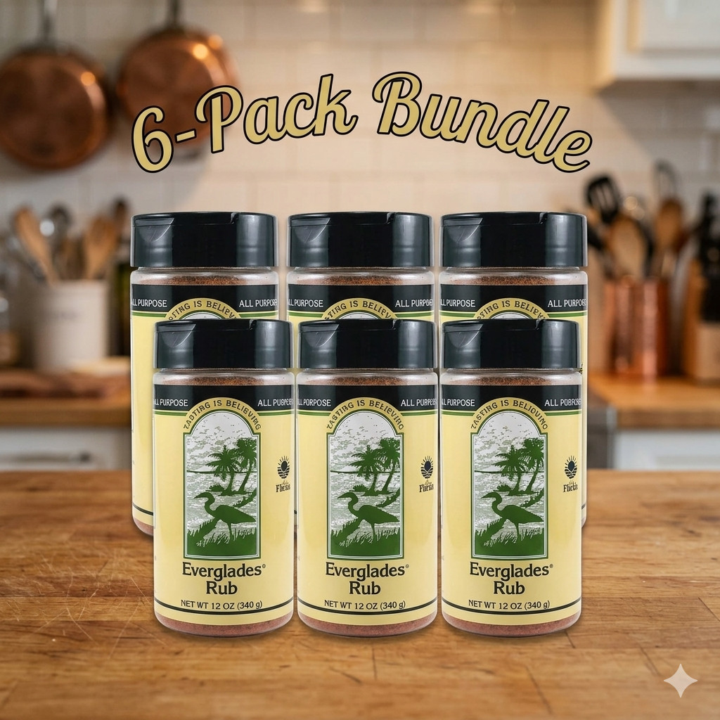 Everglades Rub Seasoning 12 oz. Sweet & Spicy BBQ Dry Rub for Meat 6-Pack