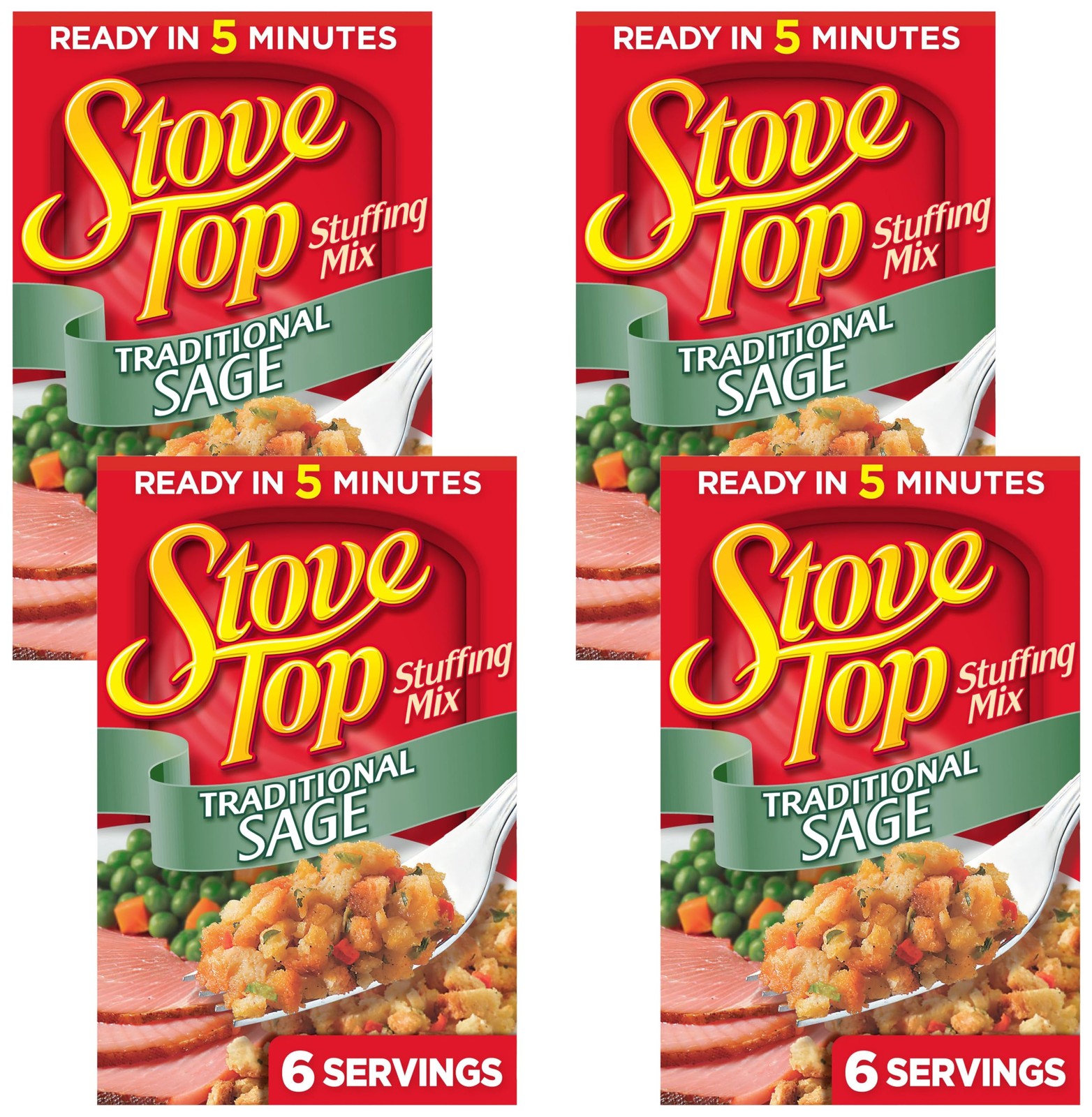 Stove Top Traditional Sage Stuffing Mix (6 oz Box) (Pack 6 Ounce of 4)