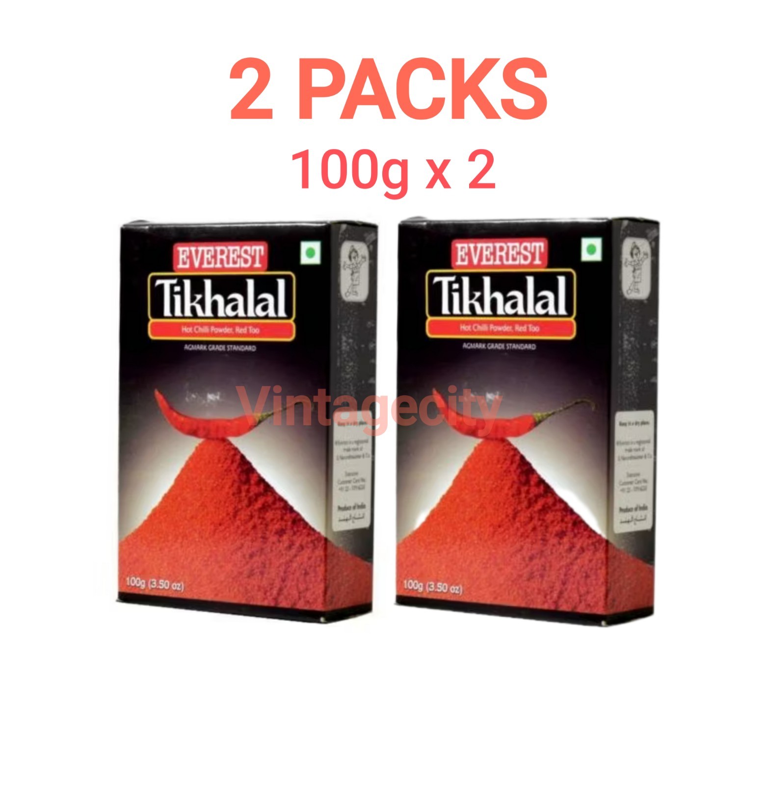 Everest Tikhalal Chilli Powder 2 X 100g free shipping world wide