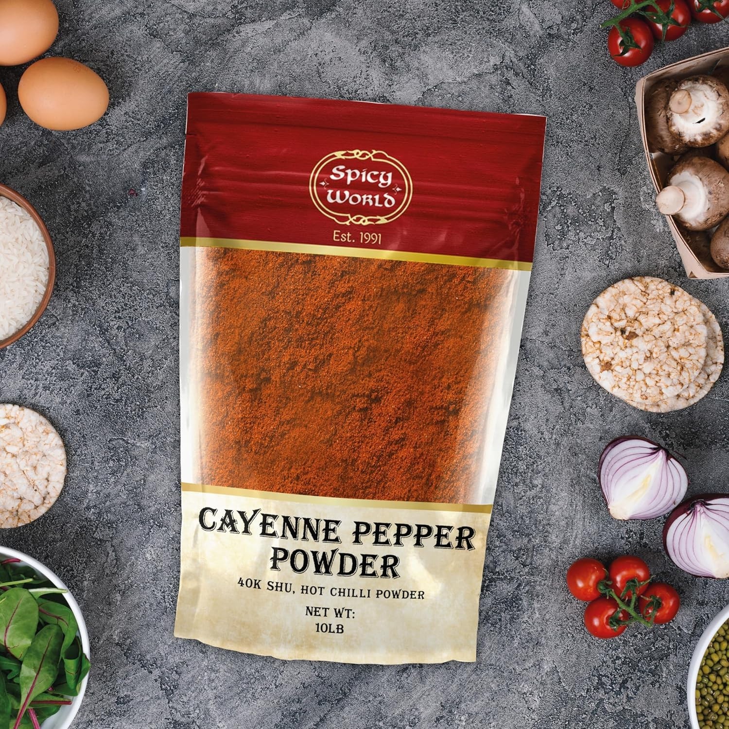 Cayenne Pepper Powder Ground Chili Pepper 10 Pound Bulk Bag – 40K SHU, Hot Ch…