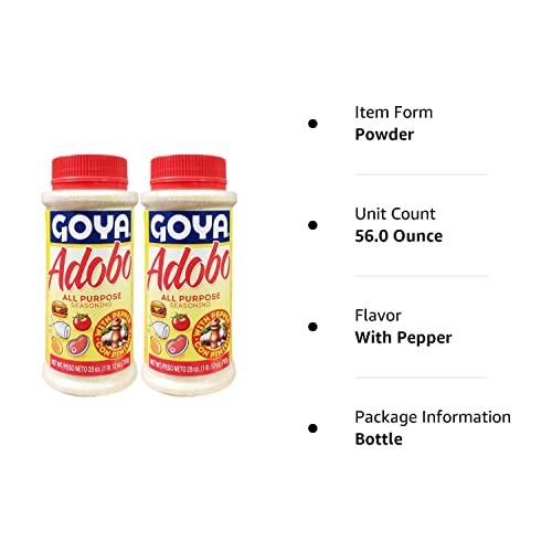 Goya Adobo with Pepper All Purpose Seasoning, 28.0 OZ (Pack of 2)