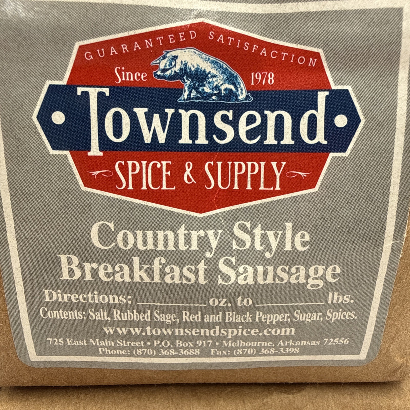 Townsend Spice & Supply – COUNTRY STYLE Breakfast Sausage Seasoning