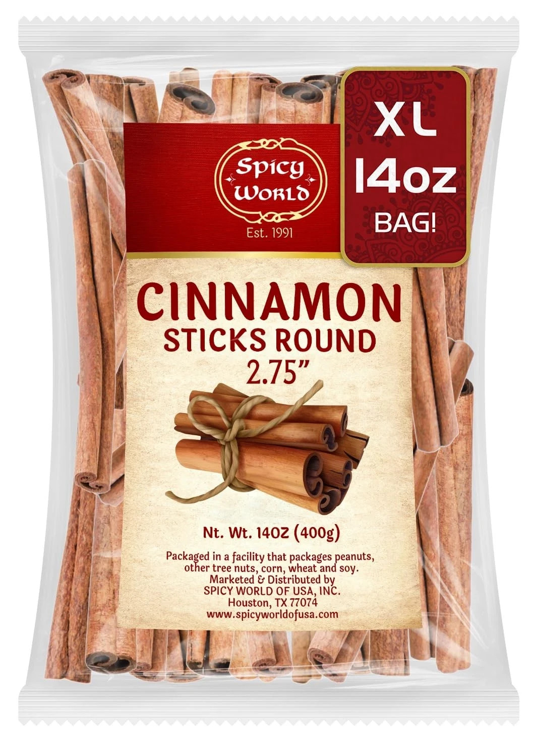 Spicy World Cinnamon Sticks 14 Oz Bag ~100 Sticks