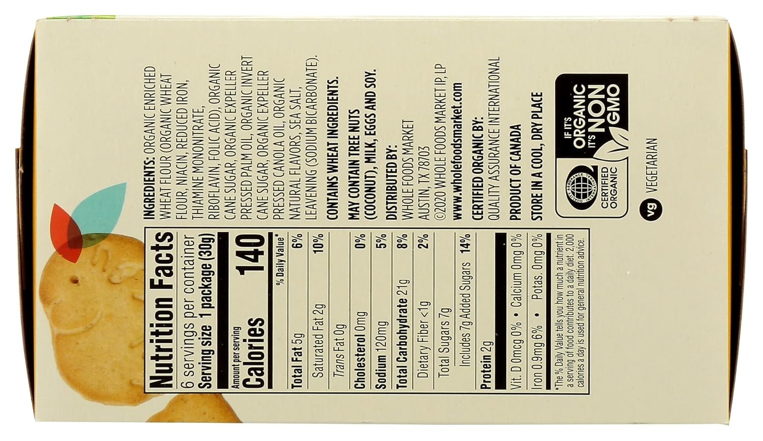 Organic Multi Pack Vanilla Animal Cookie, 6.3 Ounce