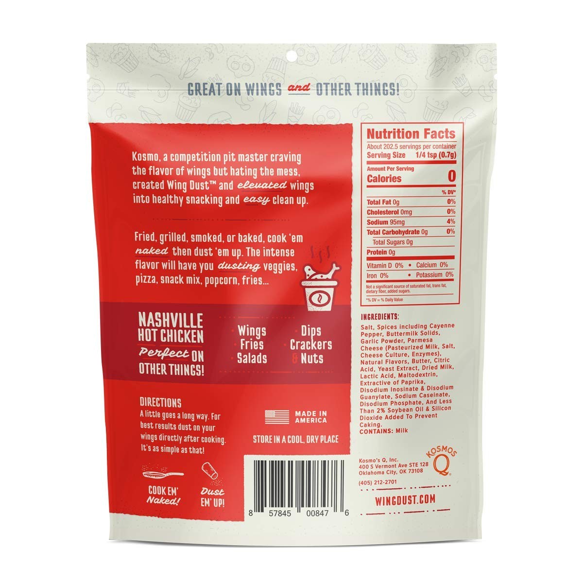 5oz Nashville Hot Seasoning Dust Bold Southern Flavor for Wings BBQ and Snacks