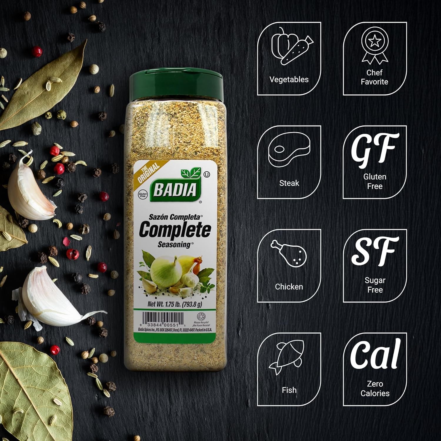 Badia Complete Seasoning, 28oz – All-Purpose Spice Blend of Garlic, Onion, Salt,