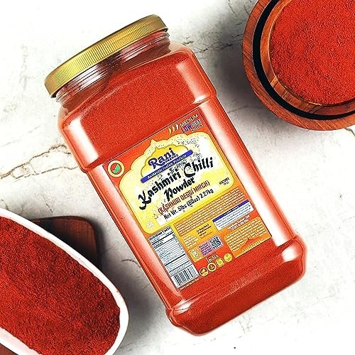 Kashmiri Chilli Powder 80 oz 5 lbs Deggi Mirch Low Heat Ground Spice for Indian