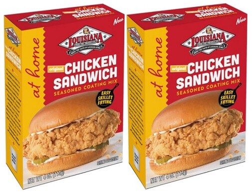 Louisiana Fish Fry Products Fried Chicken Sandwich Seasoned Coating Mix 2 Pack