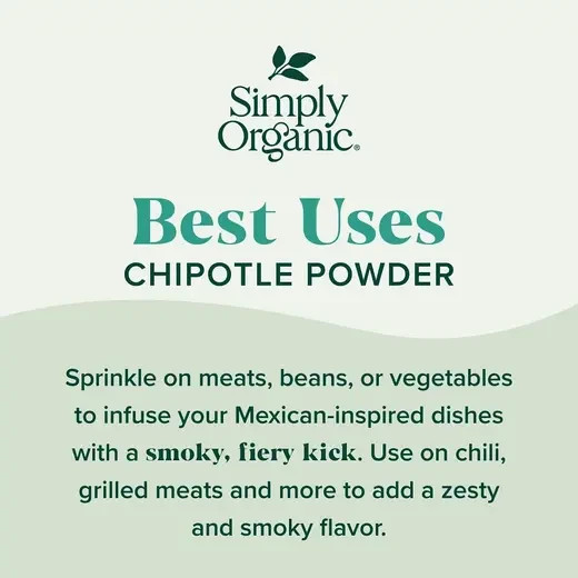 Simply Organic Chipotle Powder 2.65 oz Organic Chili Pepper Seasoning