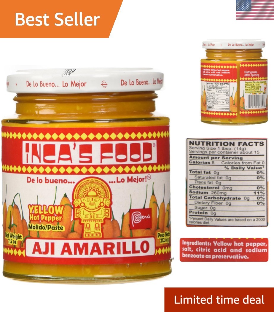 Spicy Aji Amarillo Paste 7.5 Oz – Grown in the Andes, Full of Antioxidants