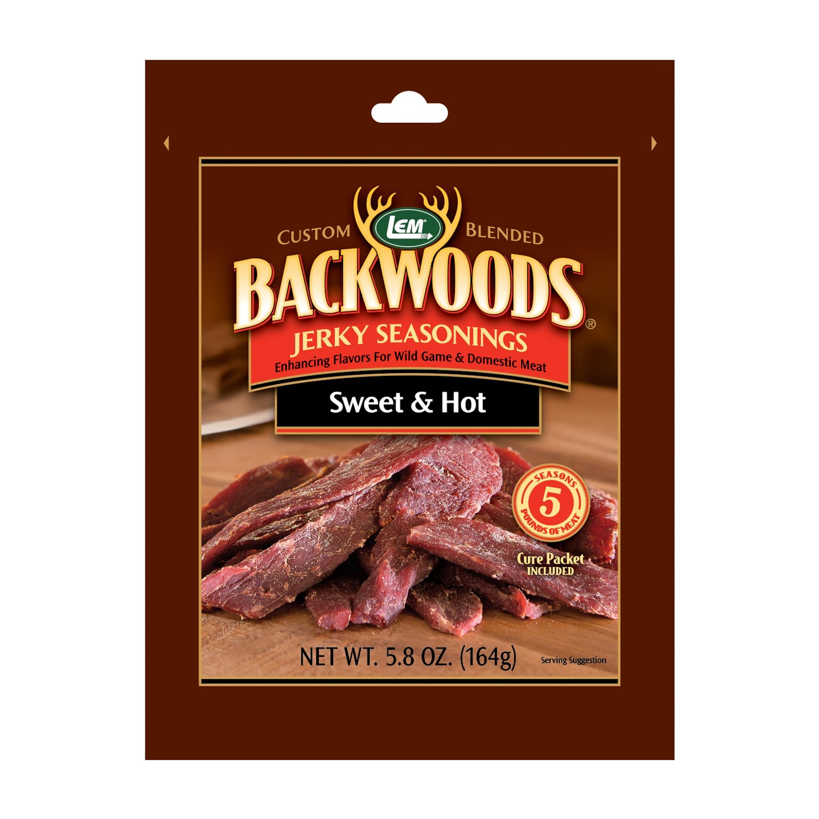 LEM Products Backwoods Sweet & Hot Jerky Seasoning, Ideal for Wild Game and Dome