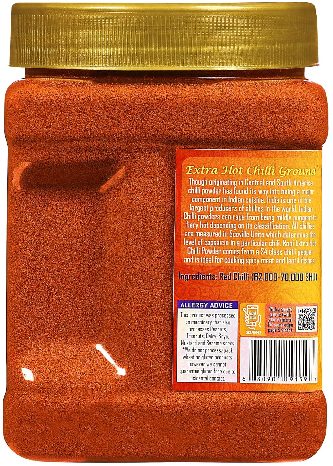 Rani Extra Hot Chilli Powder Indian Spice 16Oz (1Lb) 454G PET Jar ~ All Natural