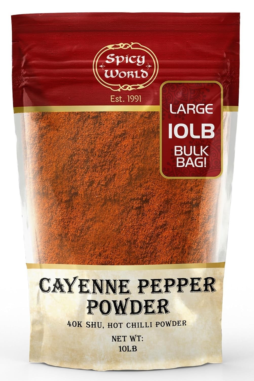 Cayenne Pepper Powder Ground Chili Pepper 10 Pound Bulk Bag – 40K SHU, Hot Ch…