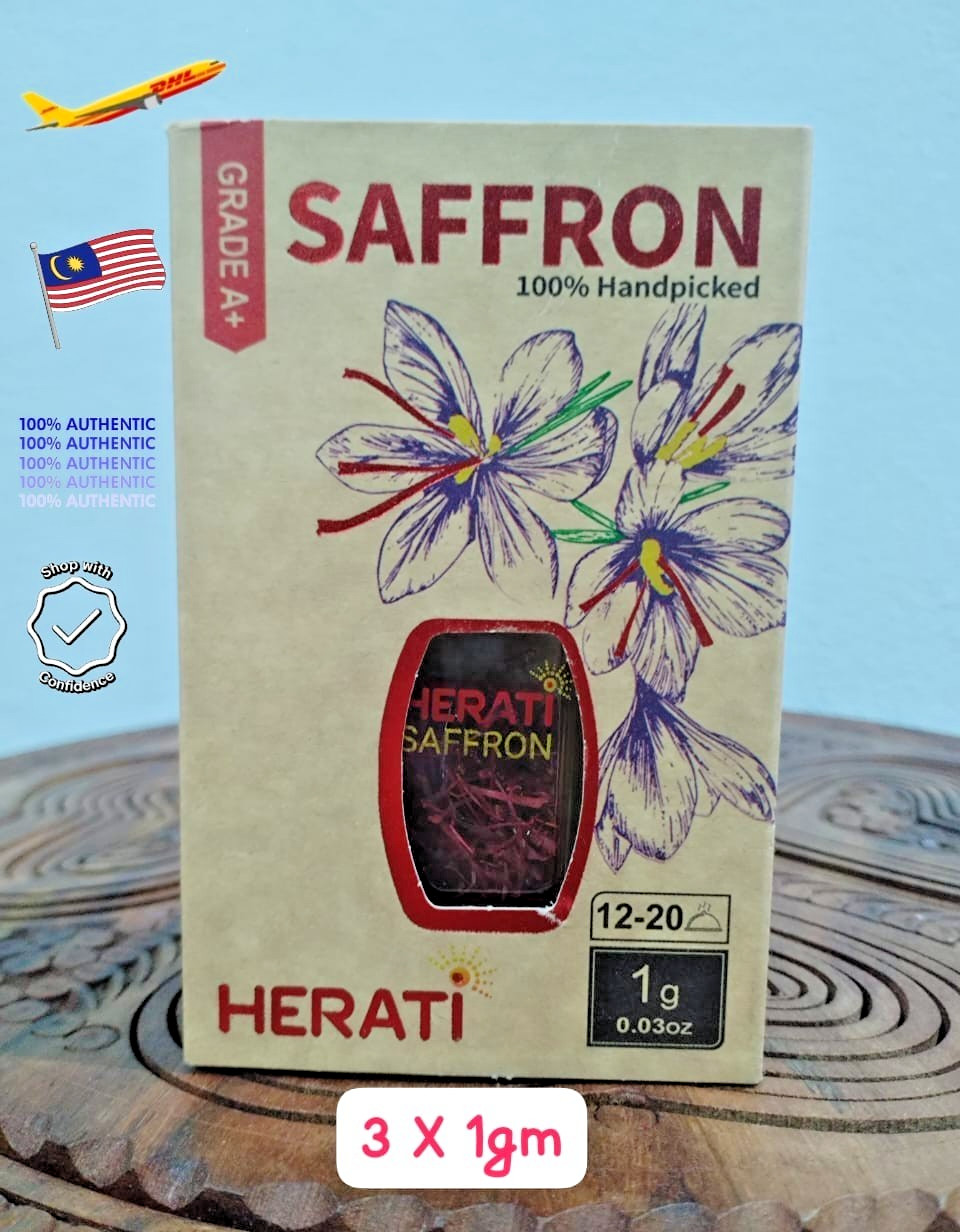 3X 1g Grade A+ Organic Premium Saffron threads Cooking Tea Gift from Afghanistan