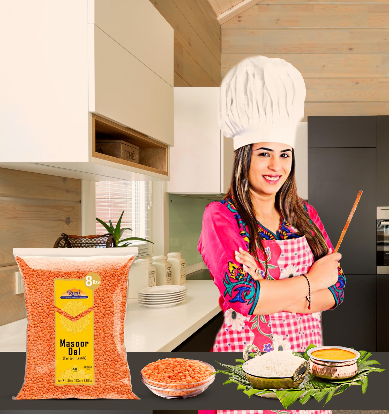 Rani Masoor Dal (Indian Red Lentils) Split Gram, 128oz (8lbs) 3.63kg, Bulk