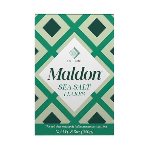 Maldon Salt, Sea Salt Flakes, 8.5 oz (240 g), Ounce (Pack of 1), White