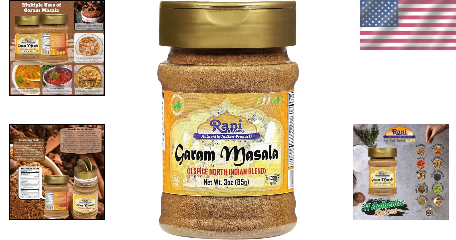 Rani Authentic Garam Masala 11-Spice Blend – , 3oz Jar for Gourmet Cooking