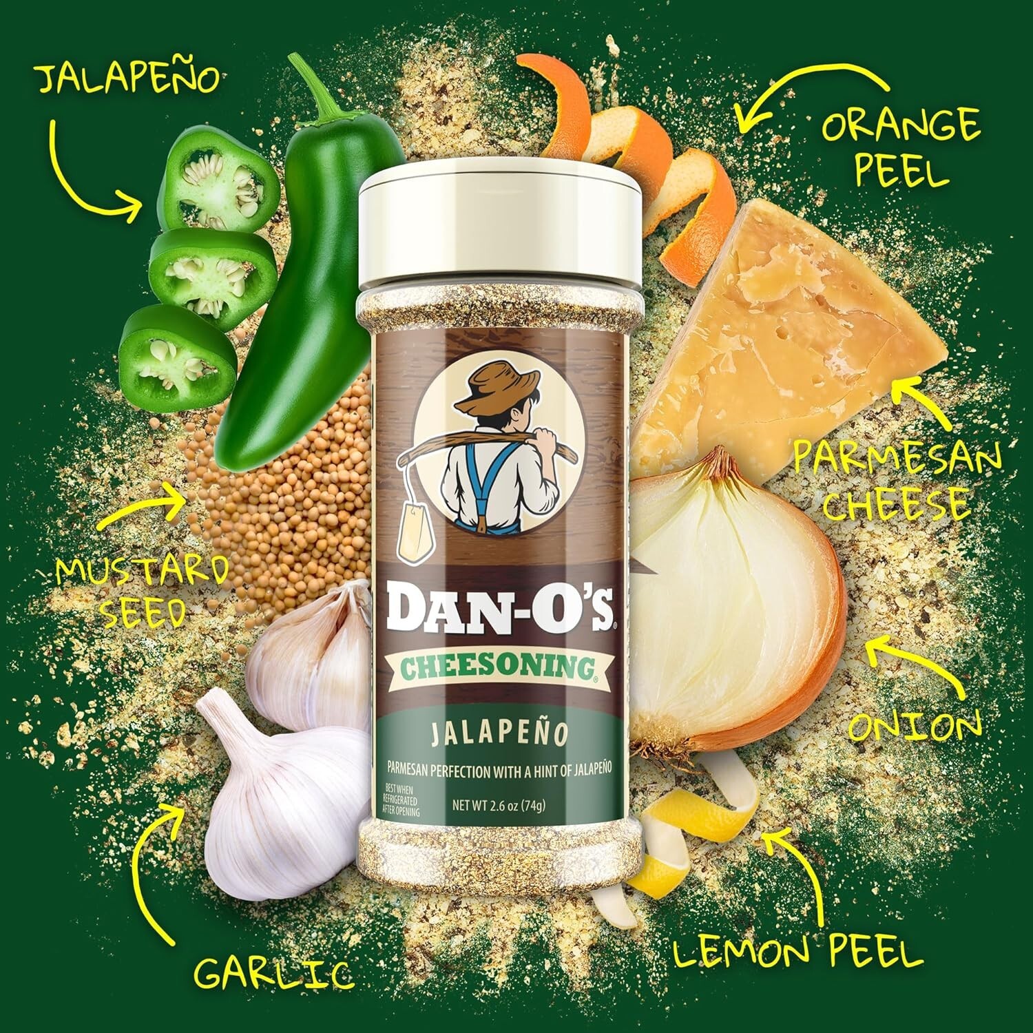 Dan-O’s Seasoning – Small 3 Bottle Pack – Red Pepper Cheesoning®, Jalapeño Che