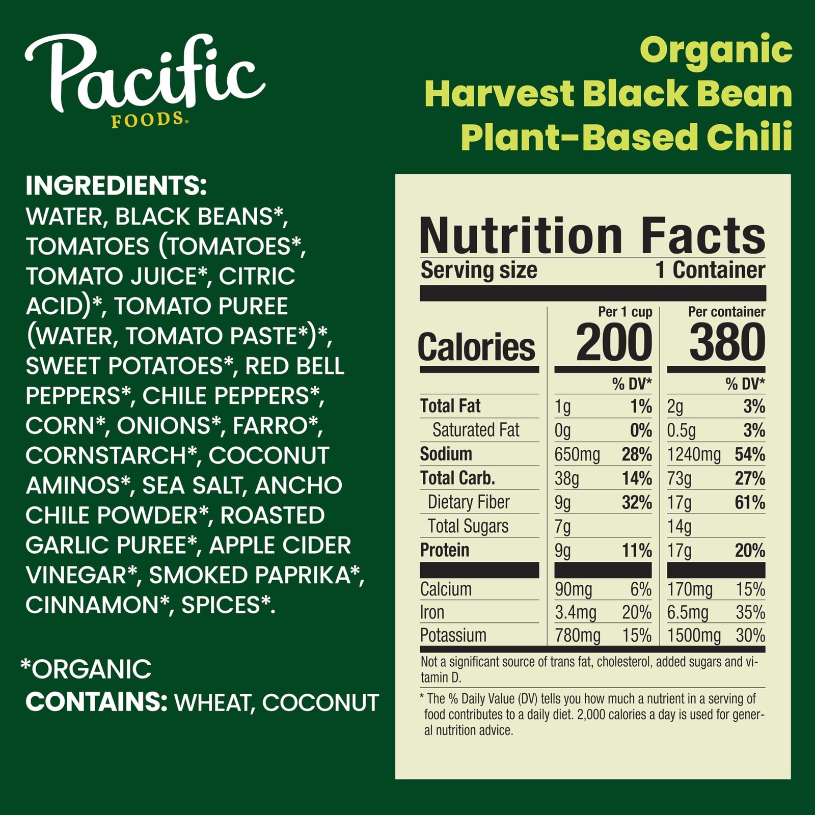 Pacific Foods Organic Harvest Black Bean 16.5 Ounce (Pack of 1),
