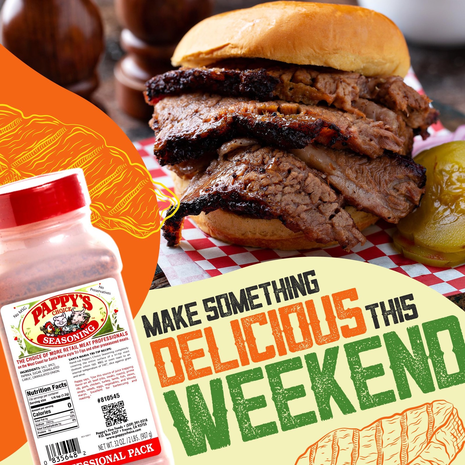 Pappy’s Choice Seasoning – Original. All-in-One Gourmet Steak & Meat Rub for Gri