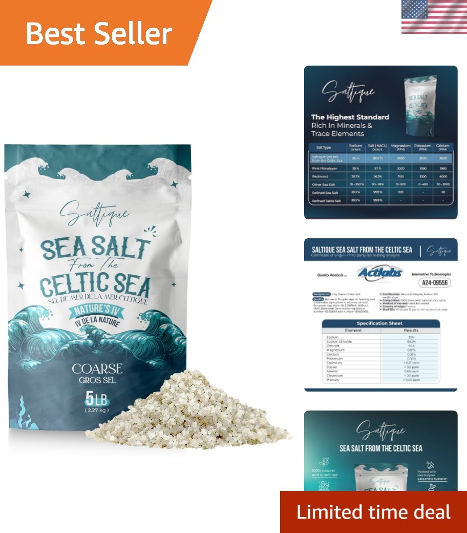 8oz Coarse French Grey Sea Salt – 82 Minerals for Hydration & Digestive Wellness