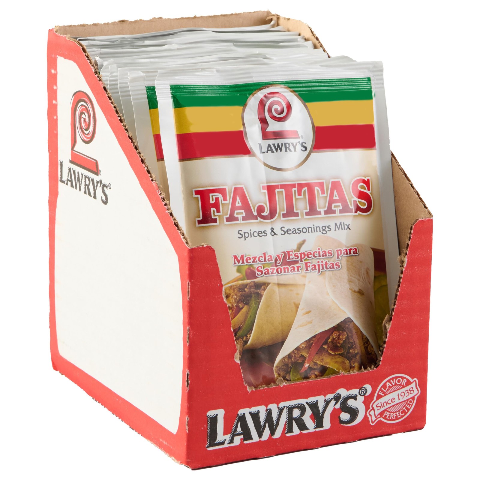 Lawry’s Fajitas Spices & Seasonings Mix, 1.27 oz Ounce (Pack of 12), Red