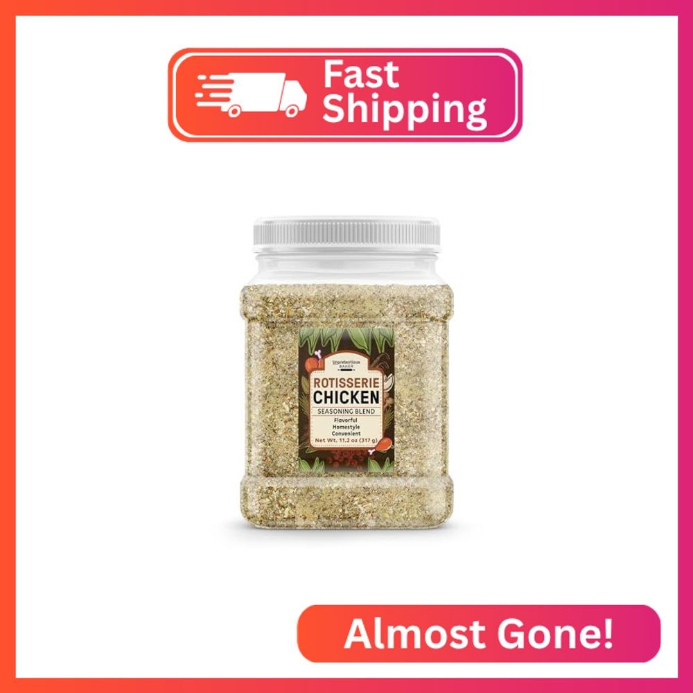 Unpretentious Rotisserie Chicken Seasoning, 11.2 oz, Homestyle, Dry Rub, Flavorf