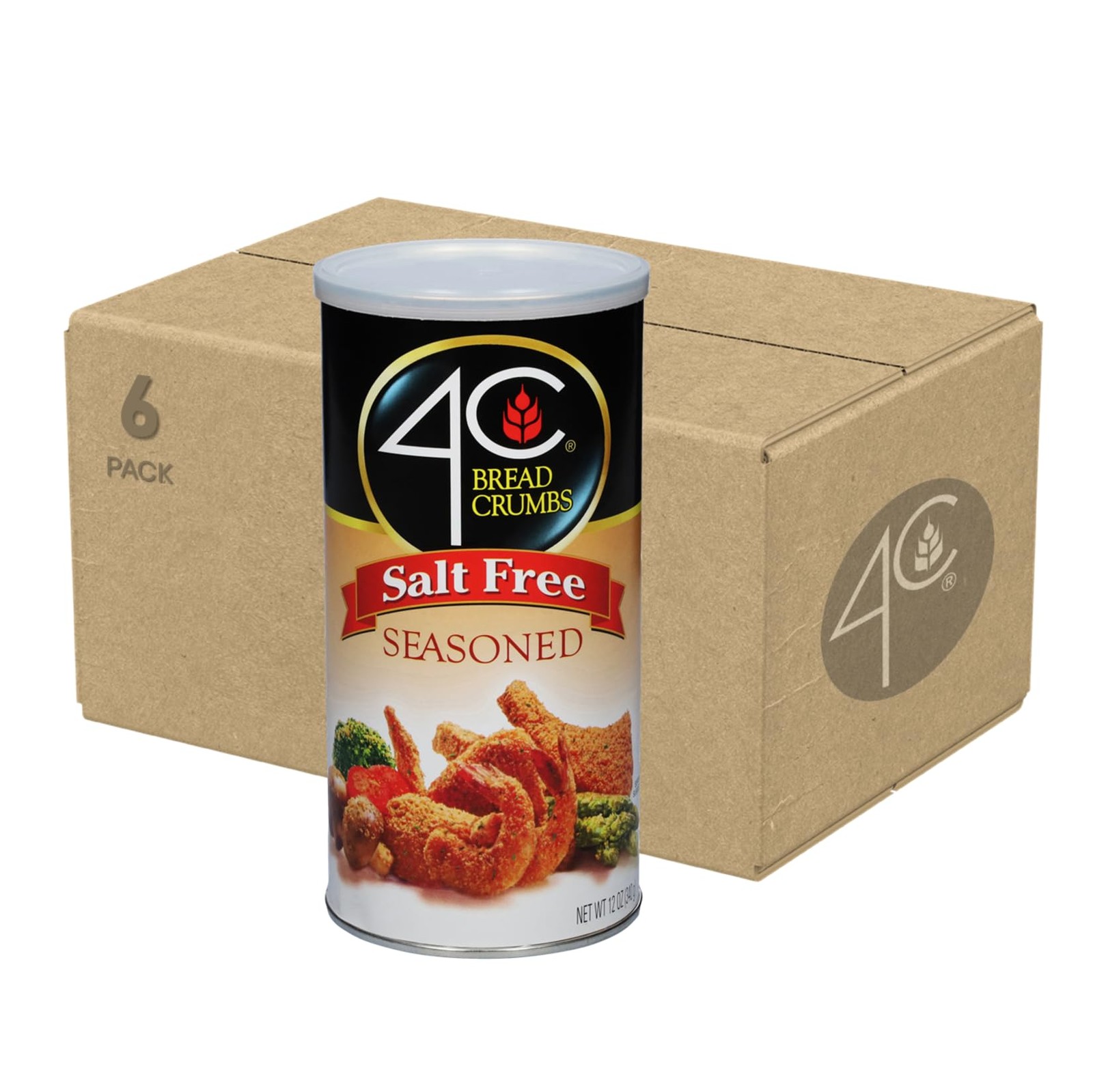 Premium Bread Crumbs, Salt Free Seasoned, 12 Ounce (Pack of 6)