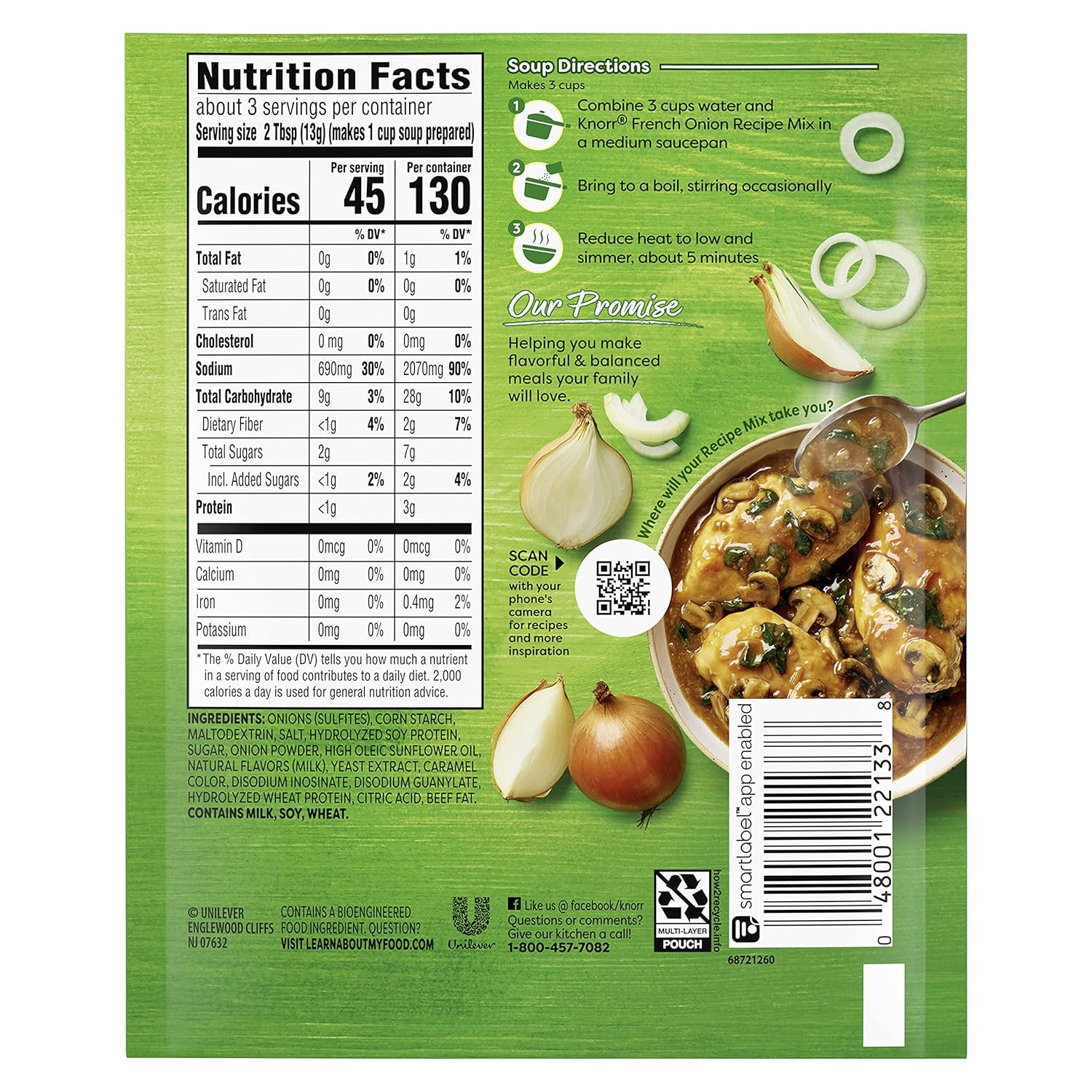 Knorr Soup Mix and Recipe Mix French Onion For Soups, Sauces and Simple Meals No