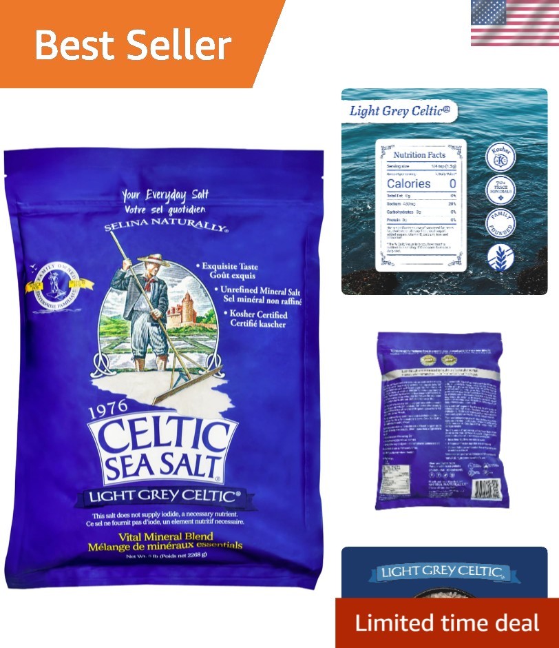 Light Grey Coarse – Unrefined Mineral Salt, 70+ Trace Minerals, Sustainably H…
