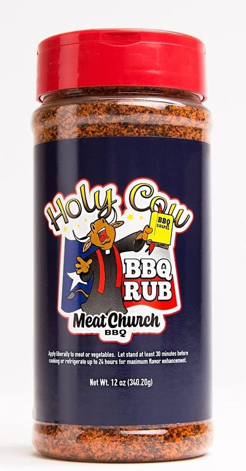 BBQ Rub Combo: Two Bottles of Holy Cow (12 Oz) BBQ Rub and Seasoning for Meat an
