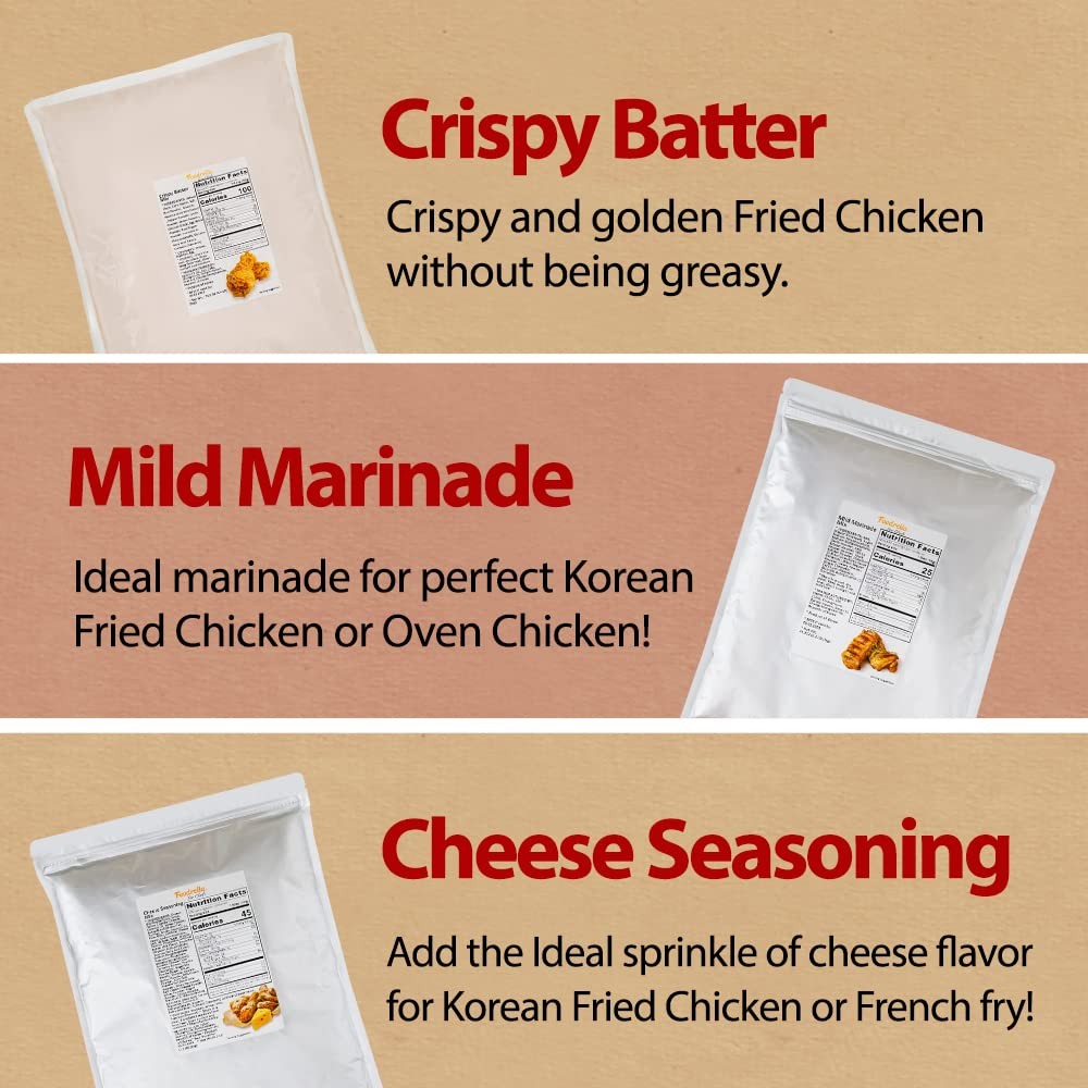 Foodrella Korean Taste Crispy Fried Chicken Crispy Batter Mix, Frying Powder …