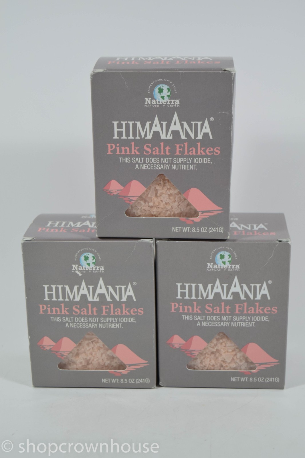 3 boxes Natierra HIMALAYAN PINK SALT FLAKES Non-GMO 8.5 oz Seasoning 2029