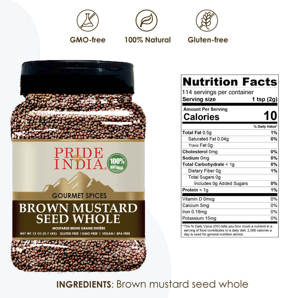 PRIDE OF INDIA Gourmet Brown Mustard Seed Whole