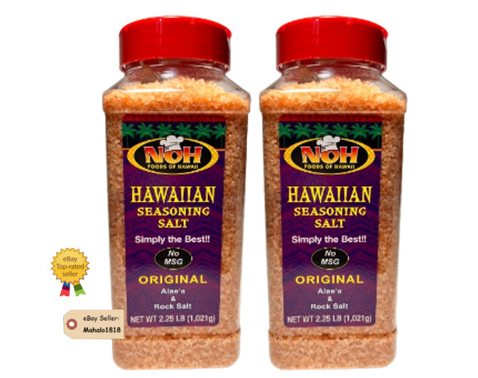 2 Hawaiian ALAEA & Rock SALT Medium grains 2.5 lbs NOH Foods Of Hawaii
