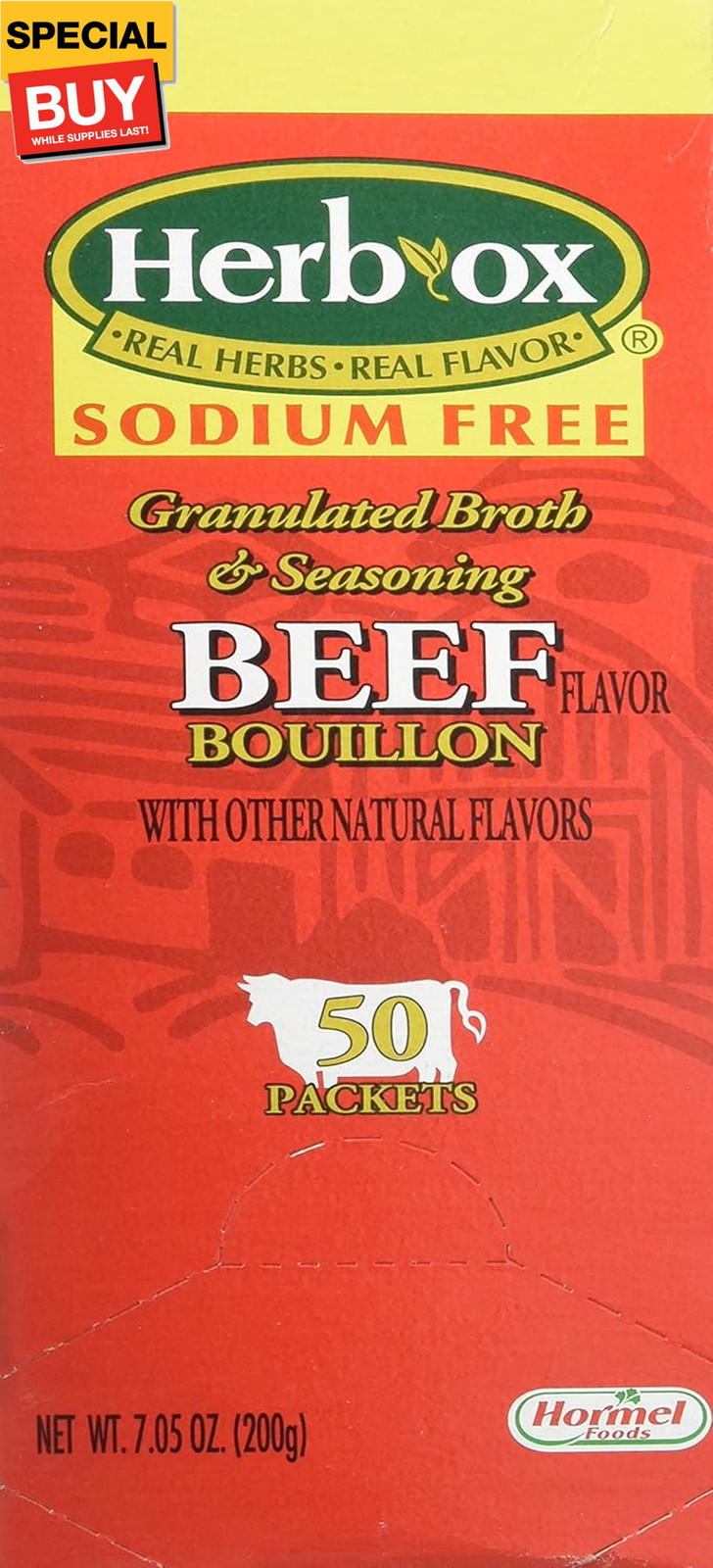 Herb Ox Beef Bouillon Sodium Free 50 Packets