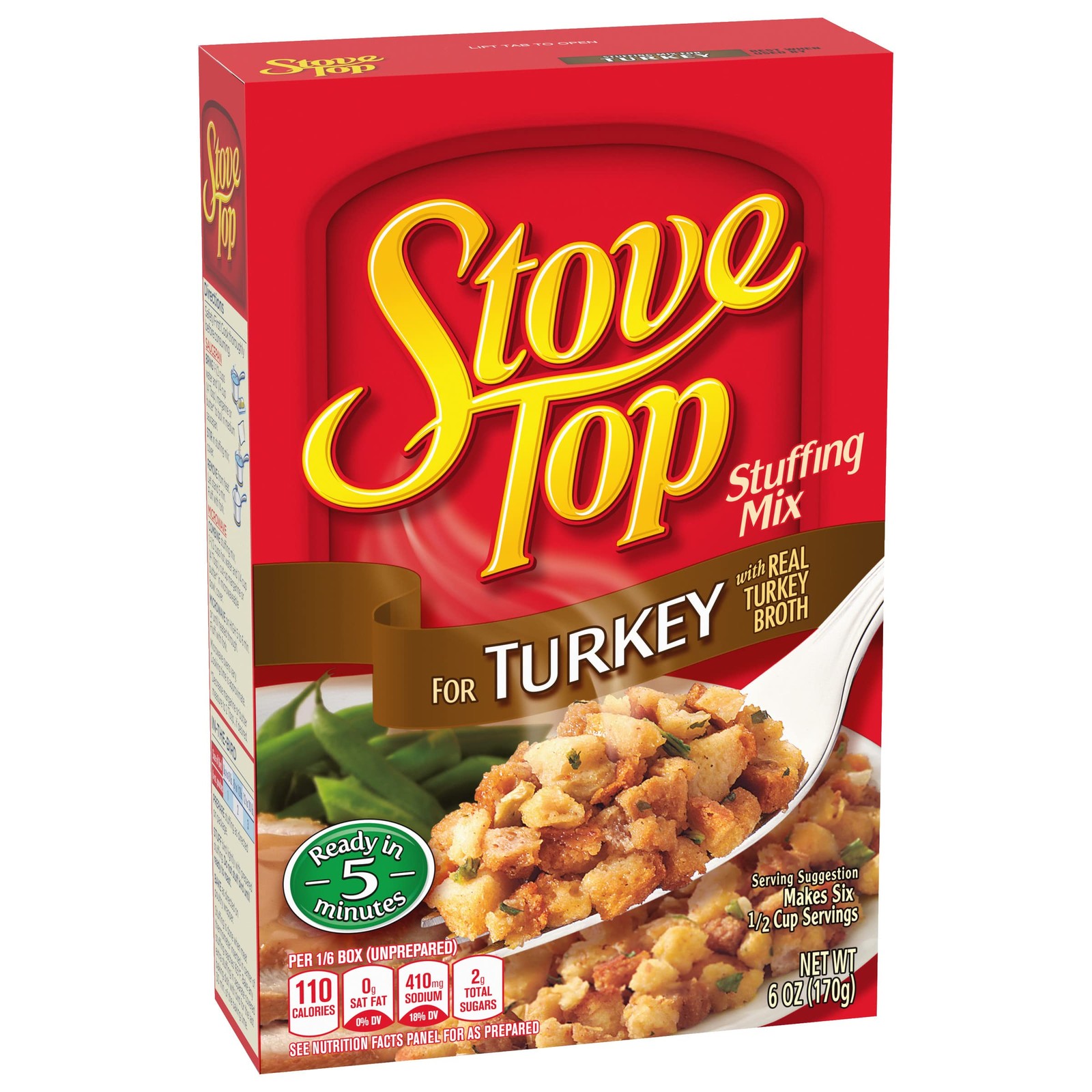 Stove Top Stuffing Mix, 1 Box, for Dinner Sides and 6 Ounce (Pack of 4)