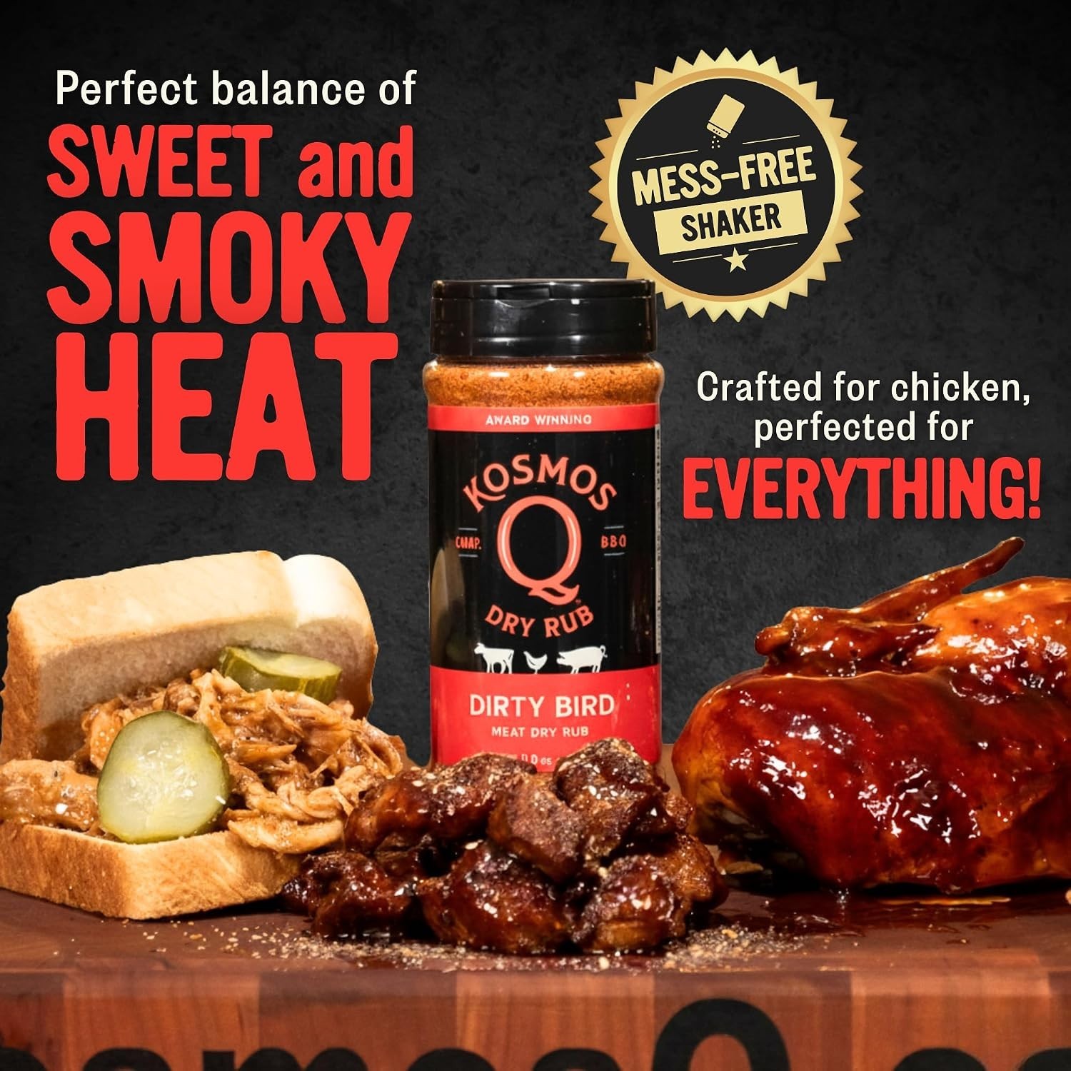 Father’s Day Gift: Hot Dirty Bird BBQ Rub, Spicy Chicken & Pork Seasoning, 11 Oz