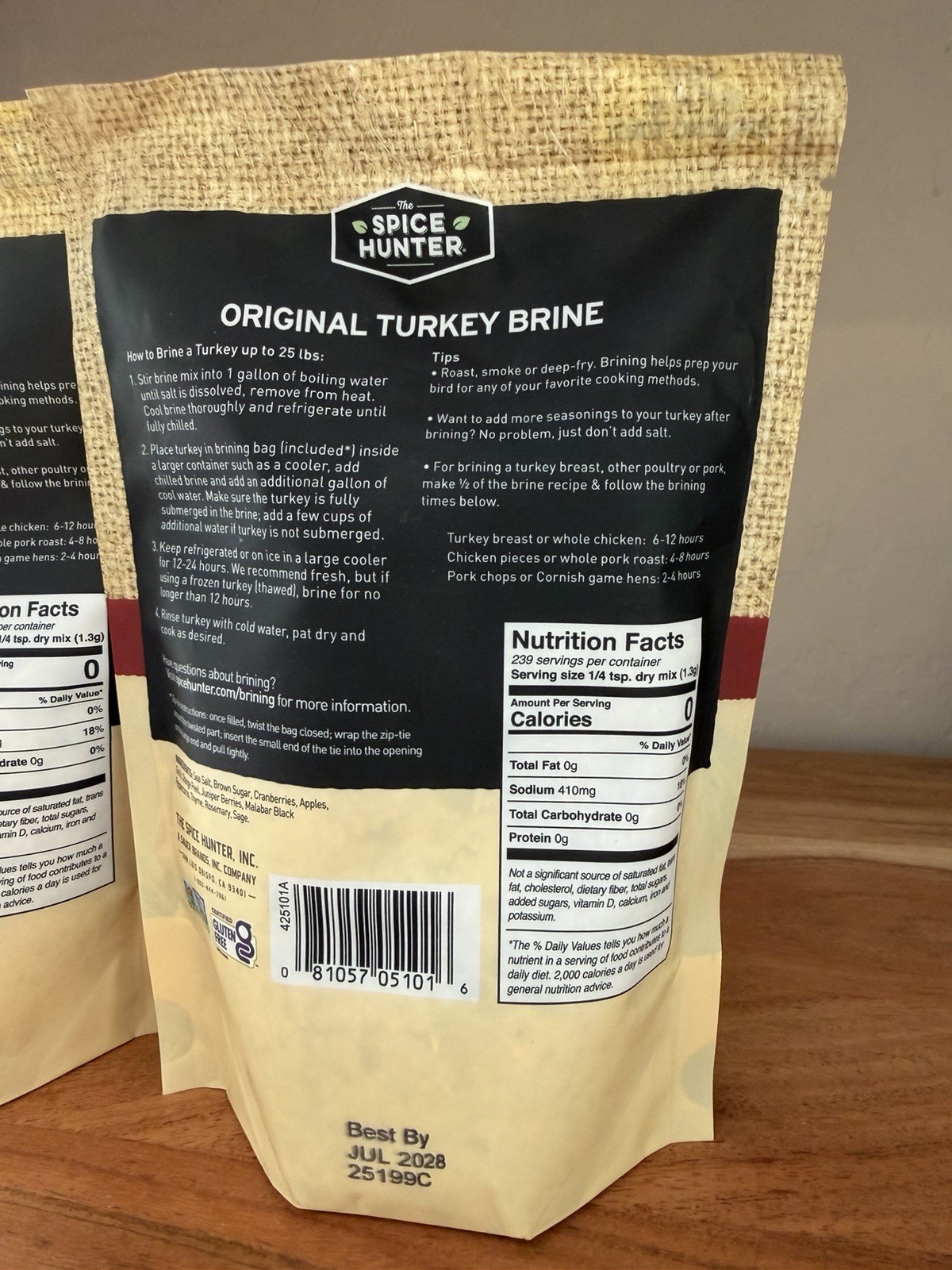 Spice Hunter Original Turkey Brine Kits – Lot of 2 – 11oz – Gluten-Free, Non-GMO