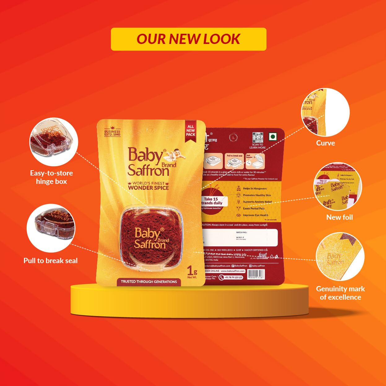 Baby Brand Saffron Baby 100% Pure World’s Finest Wonder Spice (Kesar), 1 g X 1